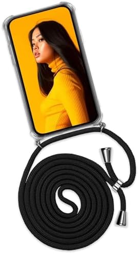 ONEFLOW Mobile Phone Chain ‘Twist Case’ Compatible with Xiaomi Poco X4 Pro 5G – Case with Strap Removable Smartphone Necklace, Silicone Mobile Phone Case for Hanging Chain Interchangeable – Black