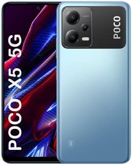 Xiaomi Poco X5 5G + 4G Volte Global Unlocked 128GB + 6GB GSM 6.67″ 48 mp Triple Camera (ONLY Tmobile Mint Tello USA Market) + (Car Fast Car 51W Charger Bundle) (Blue)