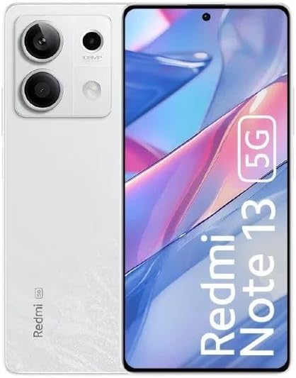 Xiaomi Redmi Note 13 5G + 4G LTE (128GB + 6GB) 6.67″ 108MP Triple (Tmobile Mint Tello & Global) Global Bands Unlocked + (Fast Car Dual Charger Bundle) (Artic White)