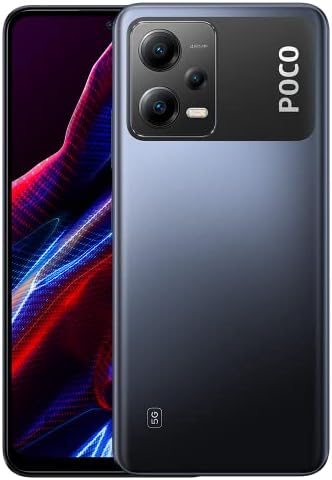 Xiaomi Poco X5 5G + 4G LTE Global Unlocked 256GB + 8GB GSM 6.67″ 48 mp Triple Camera (Tmobile Tello Global) + (Car Fast Car 51W Charger Bundle) (Black Global ROM)