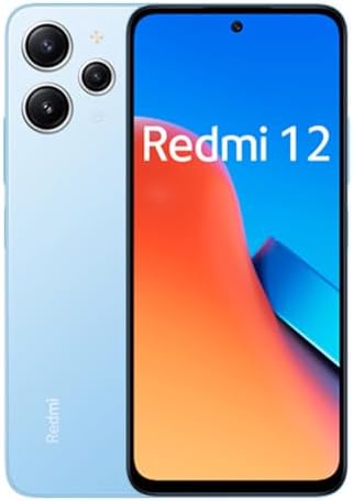 Xiaomi Redmi 12 4G LTE (128GB + 4GB) Factory Global Unlocked 6.67″ 50mp Triple Camera (Tmobile Mint Tello Global) + Extra (w/Fast 51W Dual USB Car Charger Bundle) (Sky Blue + Car Charger)