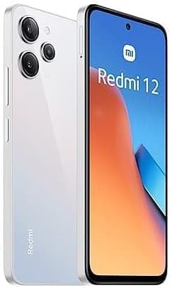 Xiaomi Redmi 12 4G LTE (128GB + 4GB) Factory Global Unlocked 6.67″ 50mp Triple Camera (Tmobile Mint Tello Global) + Extra (w/Fast 51W Dual USB Car Charger Bundle) (Polar Silver + Car Charger)