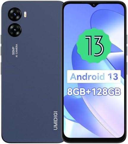 UMIDIGI G3 MAX 8+128GB Android 13 Unlocked Cell Phone,50MP Ultra-Clear AI Camera Smartphone,6.6-inch FHD Display Android Phone,5150mAh Massive Battery Mobile Phone Support Expandable Up to 1TB…