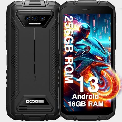 DOOGEE S41 MAX Rugged Smartphone 2024, 16GB + 256GB/SD 1TB Rugged Phone Android 13, 6300mAh Rugged Cell Phone, 5.5″ HD+ Display, IP68 Waterproof Outdoor Military Grade 4G Mobile Phone, NFC/WiFi/OTG