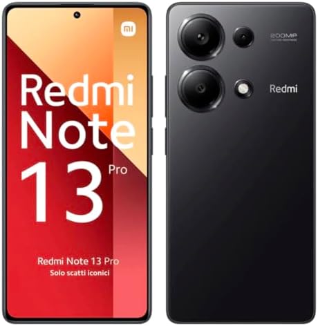 Xiaomi Redmi Note 13 PRO 4G LTE (256GB + 12GB) 6.67″ 200MP Triple (Tmobile Mint Tello & Global) Global Bands Unlocked + (Fast Car Dual Bundle) (Midnight Black)