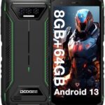 DOOGEE S41T Rugged Smartphone Unlocked 2024,6300mAh Battery,8GB+64GB,4G Dual Sim Rugged Phone,Android 13 Phone,13MP Camera,IP68 Waterproof Cell Phone,Face Unlock,NFC/T-Mobile,Green