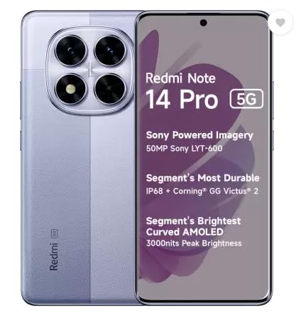 Redmi Note 14 Pro 5G (Phantom Purple, 256 GB) (8 GB RAM)