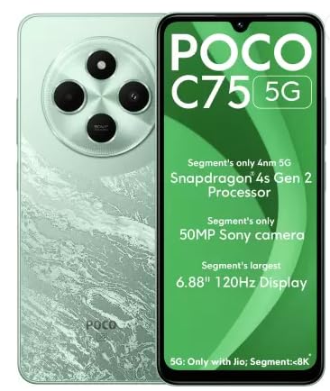 POCO C75 5G, Enchanted Green (4GB, 64GB)