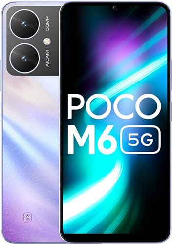 POCO M6 5G (Orion Blue, 8GB RAM, 256GB Storage) | MediaTek Dimensity 6100+ 5G Processor | 5000 mAh Battery + 18W Fast Charging | 50 MP AI Dual-Camera System & Side Fingerprint Sensor