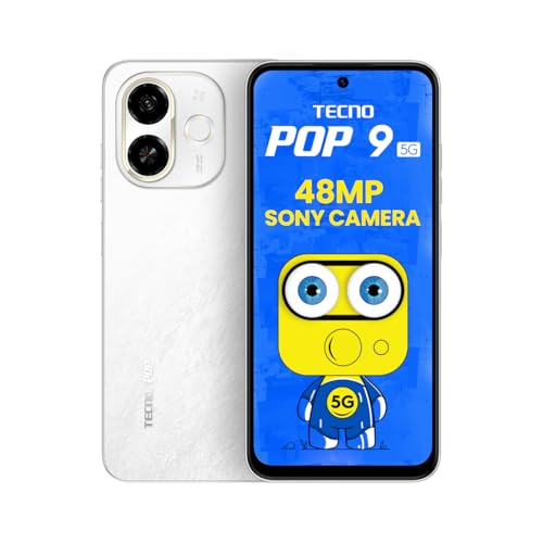 TECNO POP 9 5G Aurora Cloud, 4GB+128GB| Segment’s 1st 48MP Sony AI Camera| Segment’s 1st 5G with NFC | D6300 5G Processor | 4+ Year Lag Free Fluency |5000 mAh Battery |Dual Speaker |Without Charger