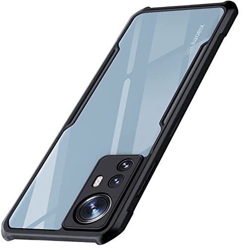 WOW IMAGINE TPU+PC Crystal Clear Xiaomi 12 Pro 5G Back Cover Case|360 Degree Protection|Shock Proof Design|Transparent Back Cover Case For Mi Xiaomi 12 Pro 5G (Black Bumper)